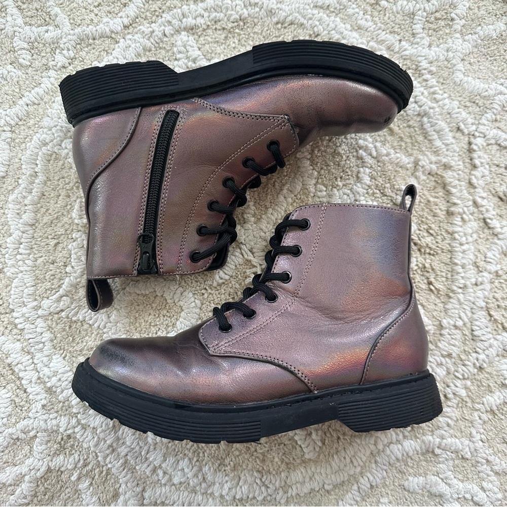 art class Metallic Boots Lace Up Zip Up Size 4